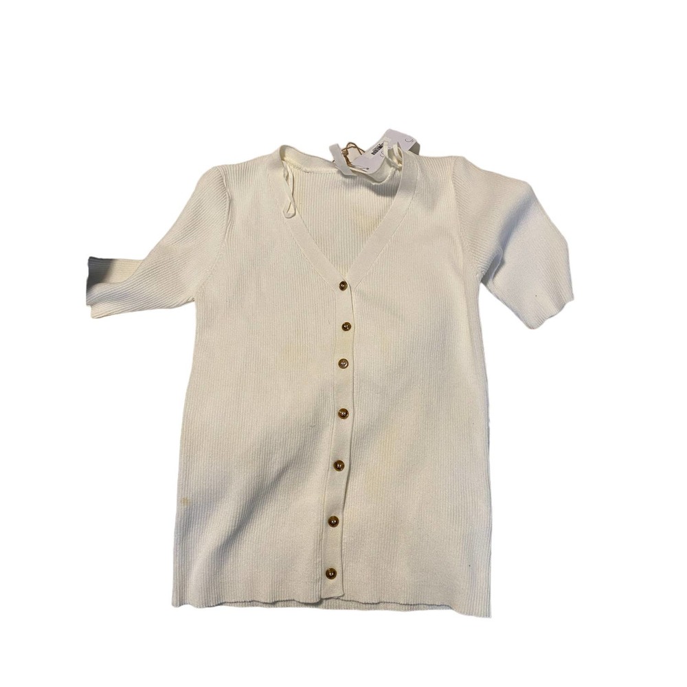 White button up cardigan